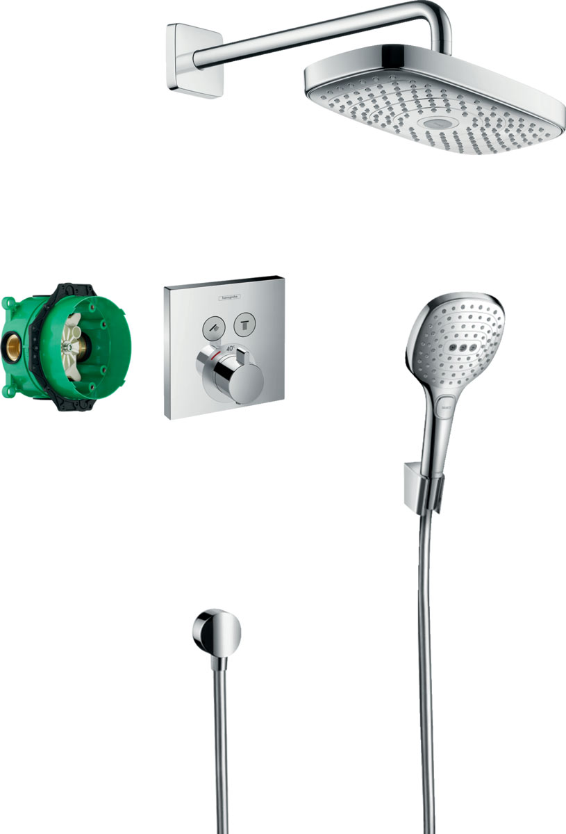 Hansgrohe Raindance Select E Falsík alatti zuhanyrendszer ShowerSelect termosztáttal