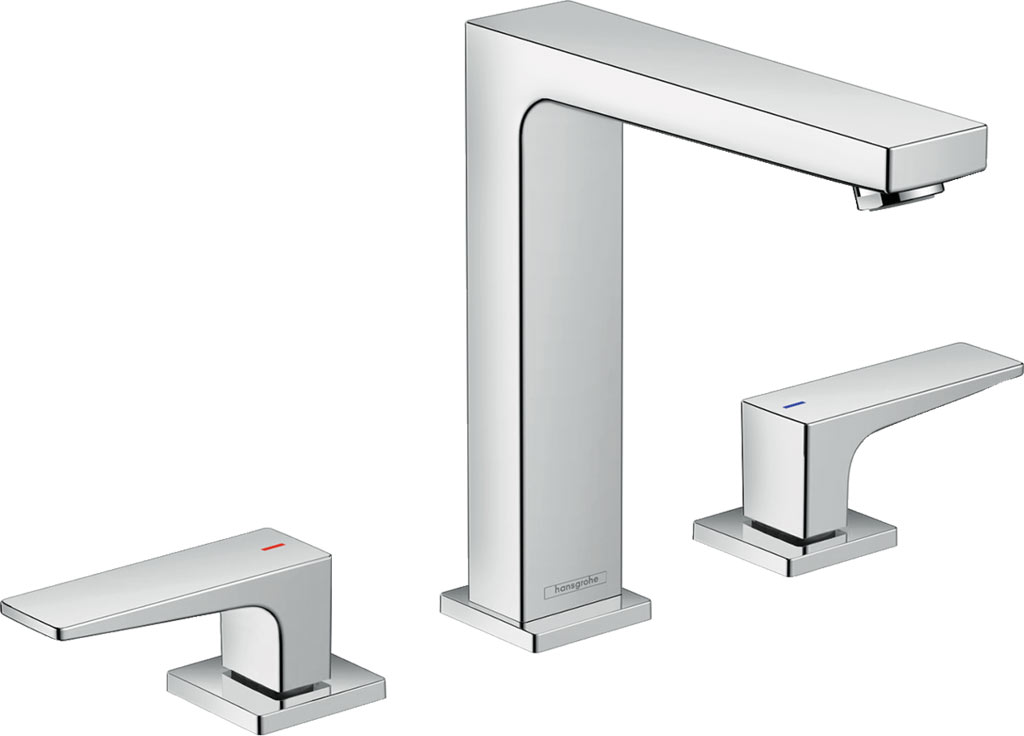 Hansgrohe Metropol 3-lyukú mosdócsaptelep 160 karos fogantyúval és push-open lefolyó-garnitúrával