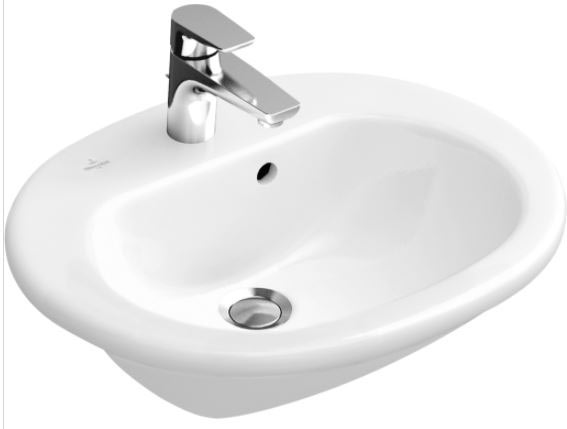 Villeroy & Boch O Novo félig süllyesztett ovális mosdó