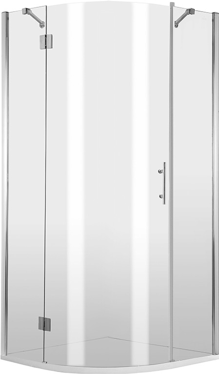 Deante Abelia félkör alakú zuhanykabin, 3 tagú, 90 cm