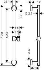 Hansgrohe Unica Zuhanyrúd Comfort 65 cm | 26401000