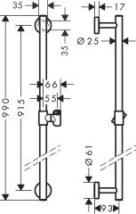 Hansgrohe Unica Zuhanyrúd Comfort 90 cm | 26402000