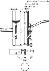 Hansgrohe Raindance Select S Zuhanyszett 120 3jet szappantartóval és 90 cm-es zuhanyrúddal, EcoSmart 9 l/perc | 27649000