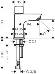 Hansgrohe Logis Hidegvizes csaptelep 70 csak hidegvízhez lefolyógarnitúra nélkül | 71120000