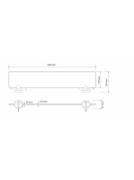 Arezzo design BEMETA Dark 60 cm üvegpolc AR-104102040