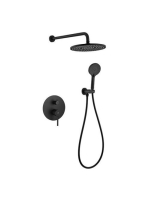 Arezzo design Palmfield falsík alatti zuhanyszett falon belüli egységgel, matt fekete AR-1160BL