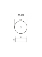 Arezzo design new Orleans mosdótál 36x36 cm leeresztővel, matt fekete AR-130