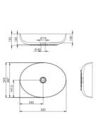 Arezzo design Rika pultra ültethető mosdó 52 cm, matt fekete AR-145001
