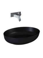 Arezzo design Rika pultra ültethető mosdó 52 cm, matt fekete AR-145001