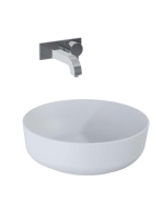 Arezzo design Lorca pultra ültethető kerek mosdó 42 cm, túlfolyó nélkül, matt szürke AR-145005