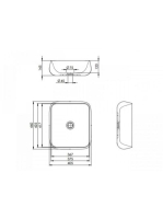 Arezzo design Etno pultra ültethető mosdó 45x40