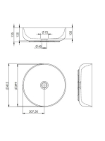 Arezzo design Lorca pultra ültethető mosdó 42 cm, matt fekete AR-145084
