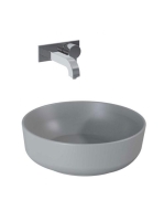 Arezzo design Lorca pultra ültethető kerek mosdó 42 cm, túlfolyó nélkül, matt ezüstszürke AR-145086