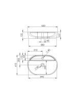 Arezzo design Babette matt fekete pultra ültethető mosdó 62x42 cm AR-145101
