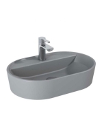 Arezzo design Babette pultra ültethető mosdó 62 cm, matt ezüstszürke AR-145103