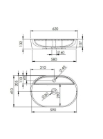 Arezzo design Babette pultra ültethető mosdó 62 cm, matt antracit AR-145104