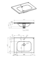 Arezzo design Monterey kerámiamosdó Piazza 60, fehér AR-145710