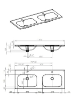 Arezzo design Monterey kerámiamosdó Piazza 120 Duo, fehér AR-145750