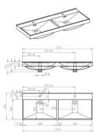 Arezzo design Monterey kerámiamosdó Maxxi 120 Duo, fehér AR-145825