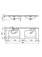 Arezzo design Carmel kerámiamosdó Skappa 140 Duo, fehér AR-145885