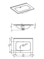 Arezzo design Skappa mosdó 60 cm, csaplyuk nélkül AR-146031