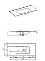 Arezzo design Skappa mosdó 100 cm, csaplyuk nélkül AR-146033