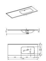Arezzo design Skappa jobbos mosdó 120 cm (80+40 cm), csaplyuk nélkül AR-146037