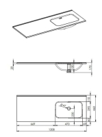 Arezzo design Skappa jobbos mosdó 120 cm (60+60 cm), csaplyuk nélkül AR-146039