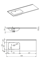 Arezzo design Skappa balos mosdó 120 cm (60+60 cm), csaplyuk nélkül AR-146040
