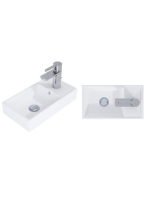 Arezzo design Mini alsószekrény mosdóval 40 cm, 1 ajtóval, fényes fekete AR-163070