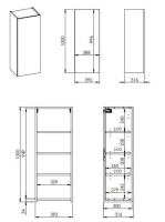Arezzo design univerzális felsőszekrény 39x100 cm, magasfényű fehér AR-165568