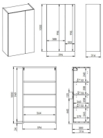 Arezzo design univerzális felsőszekrény 60x100 cm, magasfényű fehér AR-165569