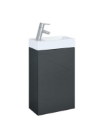 Arezzo design Mini alsószekrény mosdóval 40 cm, 1 ajtóval, fényes antracit AR-166042
