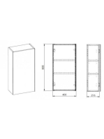 Arezzo design Monterey felsőszekrény 40x21,6x80 cm, 1 ajtóval, magasfényű antracit AR-166999