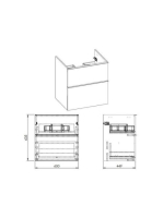 Arezzo design Monterey 60 alsószekrény, 2 fiókkal, antracit AR-167078