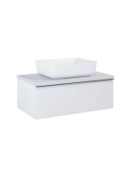 Arezzo design Monterey 80 alsószekrény szifonkivágással, 1 fiókkal, magasfényű fehér AR-167079