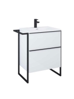 Arezzo design Monterey 80 alsószekrény szifonkivágással, 2 fiókkal, magasfényű fehér AR-167081