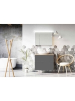 Arezzo design Monterey 80 alsószekrény szifonkivágással, 2 fiókkal, fényes antracit AR-167082