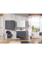 Arezzo design Monterey 80 alsószekrény szifonkivágással, 2 fiókkal, fényes antracit AR-167082