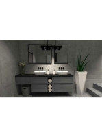 Arezzo design Monterey alsószekrény 1 fiókkal 60x45 cm, szifonkivágás nélkül, fényes antracit AR-167088