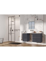 Arezzo design Monterey 60 alsószekrény szifonkivágás nélkül, 2 fiókkal, fényes antracit AR-167090