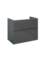 Arezzo design Monterey 80 alsószekrény szifonkivágás nélkül, 2 fiókkal, fényes antracit AR-167094