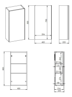 Arezzo design Monterey felsőszekrény 40x21,6x80 cm, 1 ajtóval, canela tölgy AR-167248