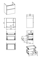 Arezzo design Monterey 60 alsószekrény szifonkivágás nélkül, 2 fiókkal, canela tölgy AR-167259