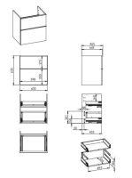 Arezzo design Monterey 80 alsószekrény szifonkivágás nélkül, 2 fiókkal, canela tölgy AR-167260