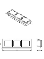 Arezzo design 4 elemes műanyag fiókrendező 12x37 cm, matt antracit AR-167349