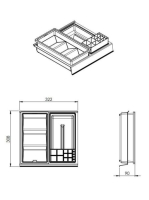 Arezzo design 5 elemből álló műanyag fiókrendező 30x32 cm, matt antracit AR-167352