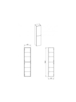 Arezzo design álló szekrény 2 ajtóval magasfényű fehér színben 40 cm AR-167409