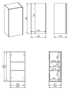 Arezzo design Monterey felsőszekrény 40x80 cm, 1 ajtóval, canela tölgy AR-167561