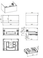 Arezzo design Monterey 60 alsószekrény szifonkivágással, 1 fiókkal, matt szürke AR-167591